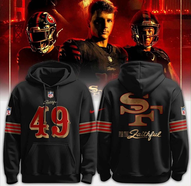Men's San Francisco 49ers Black 2025 “Rivalries” Stitched Pullover Hoodie